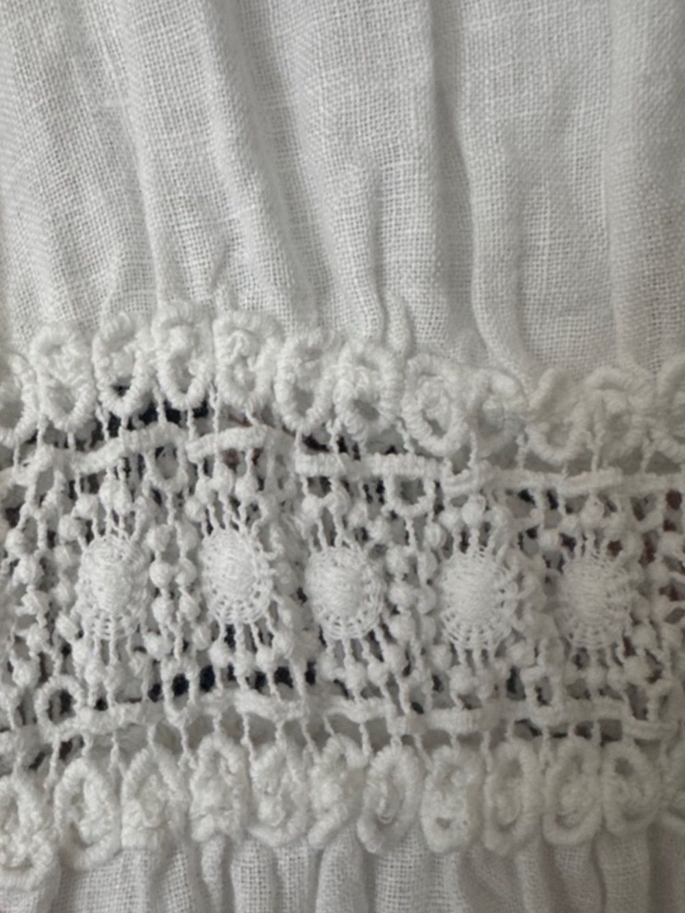 TERZO MILLENNIO White Linen Crochet-Waist Maxi Dress - Picture 6 of 11
